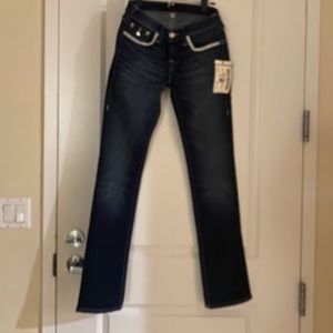 True Religion Slim Straight Crystal Mesh